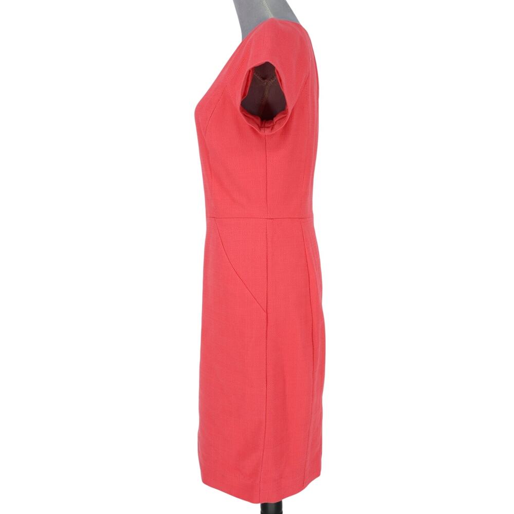 J Crew Dress Womens 6 Salmon Pink Woven Sheath Back Zip Lined Fitted Career - Picture 12 of 14